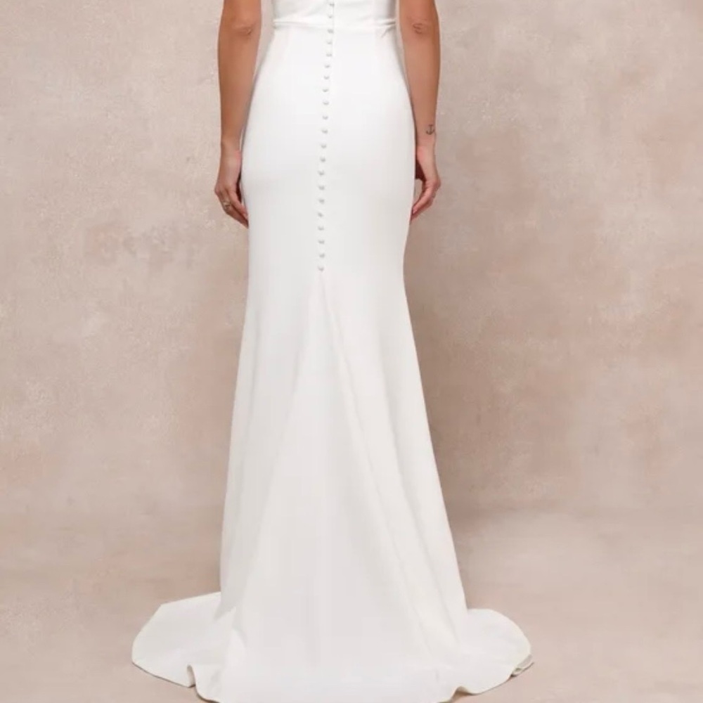 Lulus Feeling Of Forever White Sleeveless Mermaid Maxi Dress - Size S - Picture 5 of 5